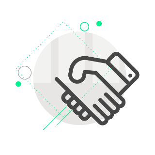 Ilustração de um acordo de mãos